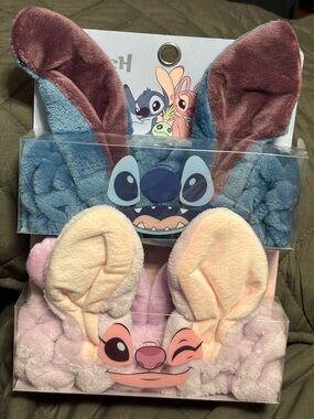 NWT•Disney Stitch 2 piece Spa Headband Set